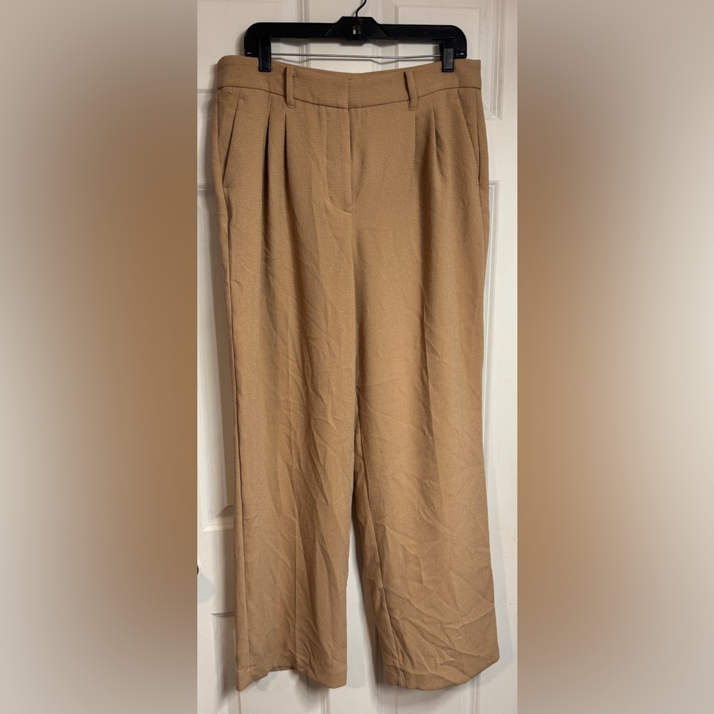 Nine West Camel Wide-Leg Trousers